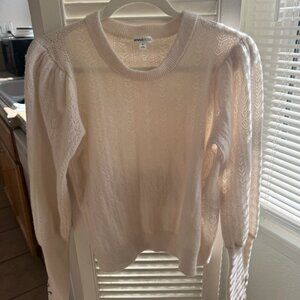Minnie Rose 100% Cashmere Cream Knit Sweater (M)